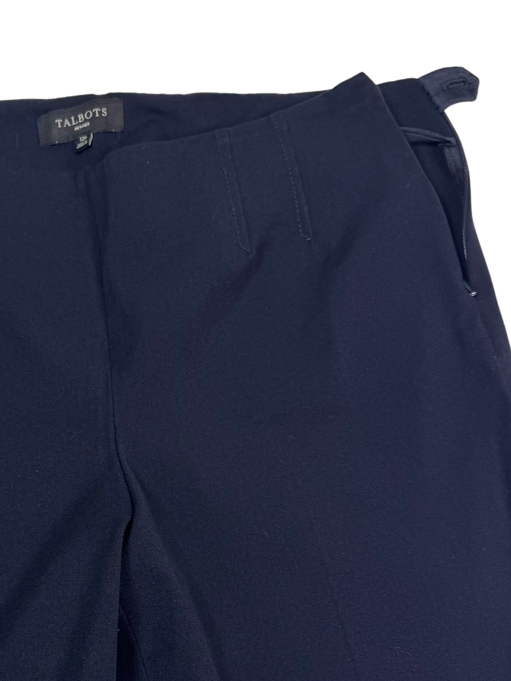 Talbots Petites Navy Blue Dress Pants | Work outfit | 12P straight leg side zip - Picture 6 of 7
